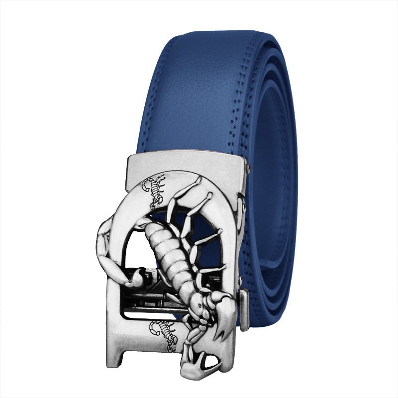 Men's Automatic Leather Bronze Vintage Buckle Cowhide Belt - Image 9