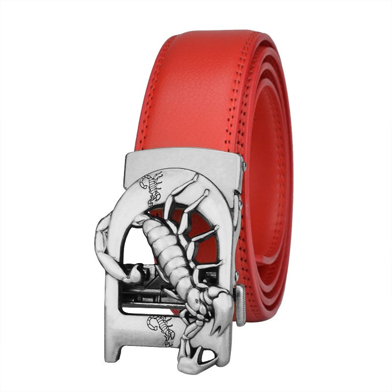 Men's Automatic Leather Bronze Vintage Buckle Cowhide Belt - Image 8